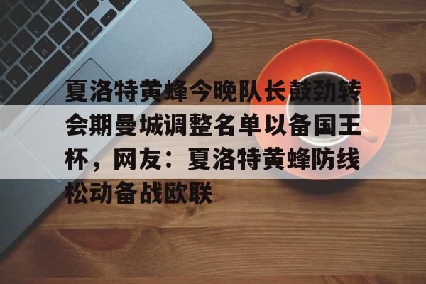 九游礼包-包含夏洛特黄蜂今晚队长鼓劲转会期曼城调整名单以备国王杯，网友：夏洛特黄蜂防线松动备战欧联的词条